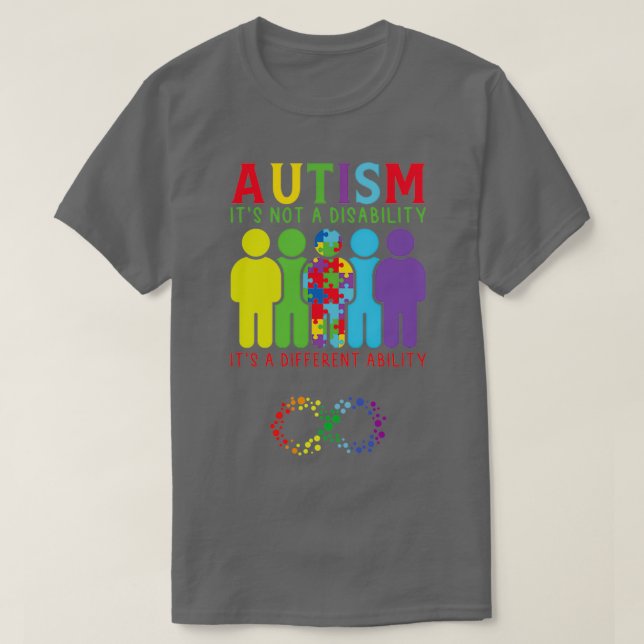 Autism är inte ett handikapp utan en annan förmåga t shirt (Design framsida)