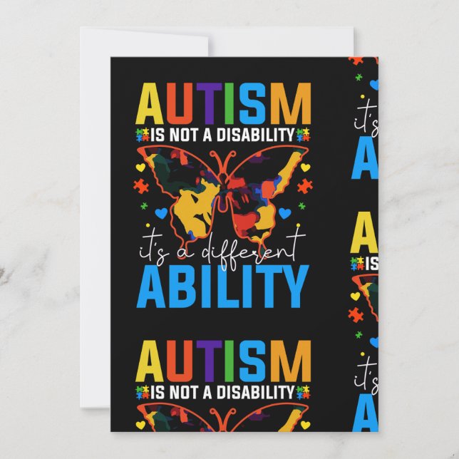 Autism är inte ett handikapp utan ett annat inbjudningar (Framsida)