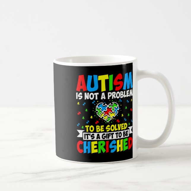 Autism är inte ett problem att lösa - Autism Awar Kaffemugg (Höger)