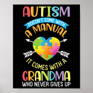 Autism är inte Kom med en handbok som är utrustad  Poster