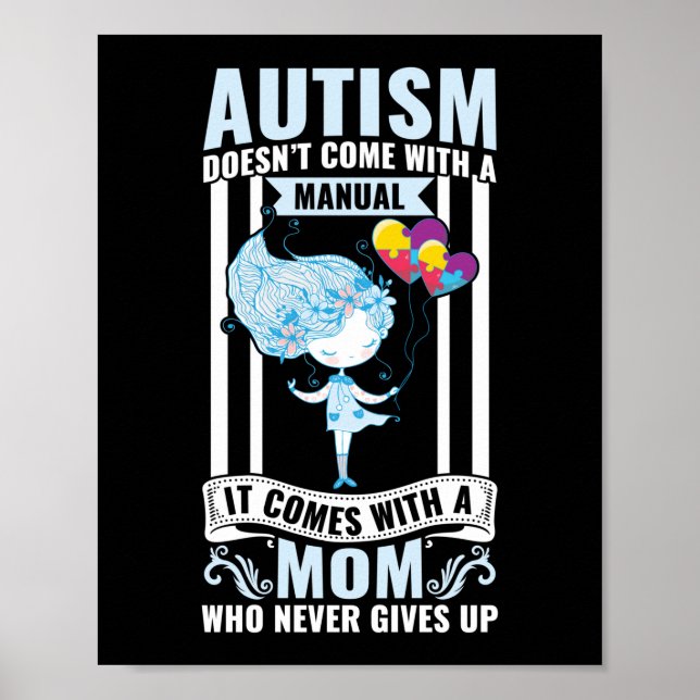 Autism är inte Kom med manuell autism Mamma Poster (Framsidan)
