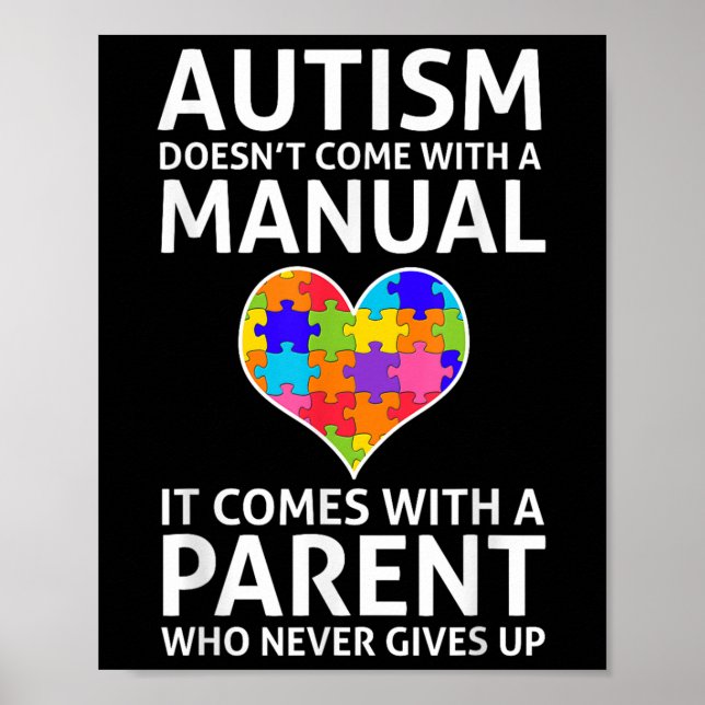 Autism är Kom med manuell autism Mamma Pappa Poster (Framsidan)