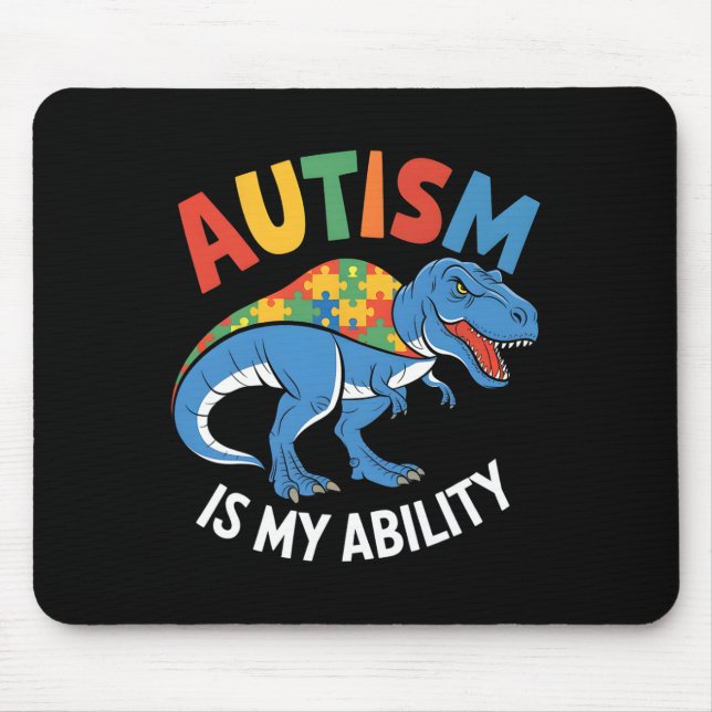 Autism är min möjlighet Dinosaur Puzzle Design Musmatta (Framsidan)