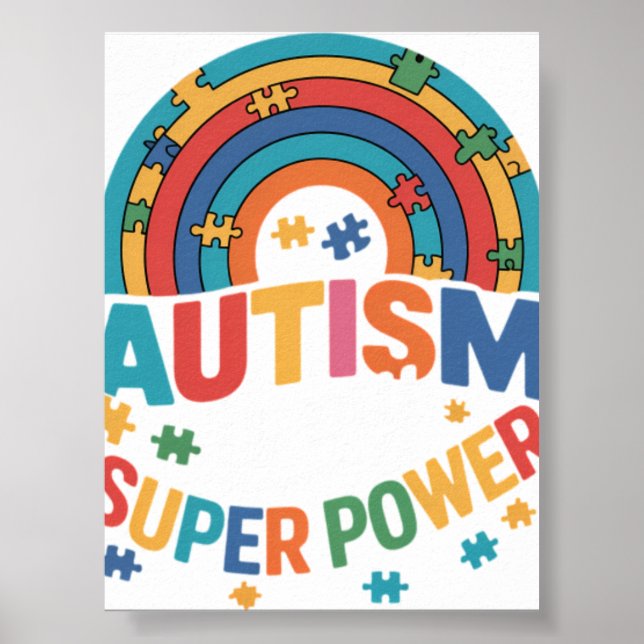 Autism är min superkraft ADHD Pussel Autism Medvet Poster (Framsidan)