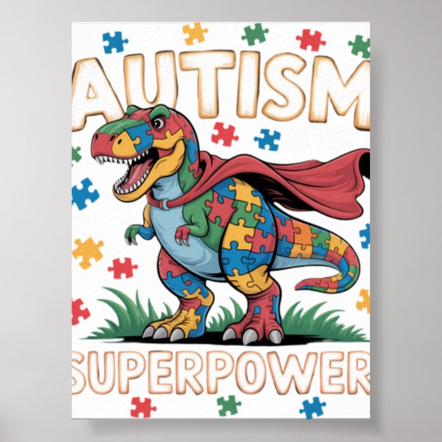 Autism är min superkraft Autism Medvetenhet Poster (Framsidan)