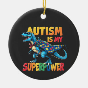 Autism Är Min Superkraft Dinosaur Autism Acceptans Julgransprydnad Keramik