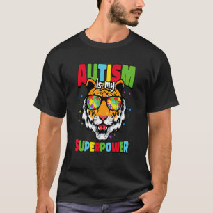Autism Är Min Superkraft Pojkar Flickor Tiger Puss T Shirt