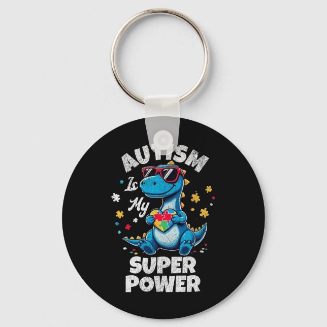 Autism är min supermakt Autism Awareness Funny Boy Nyckelring (Framsida)