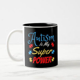 Autism är min supermakt Två-Tonad mugg