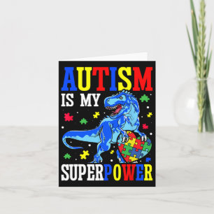 Autism är min supermakts doktor Awareness Dinosaur Kort
