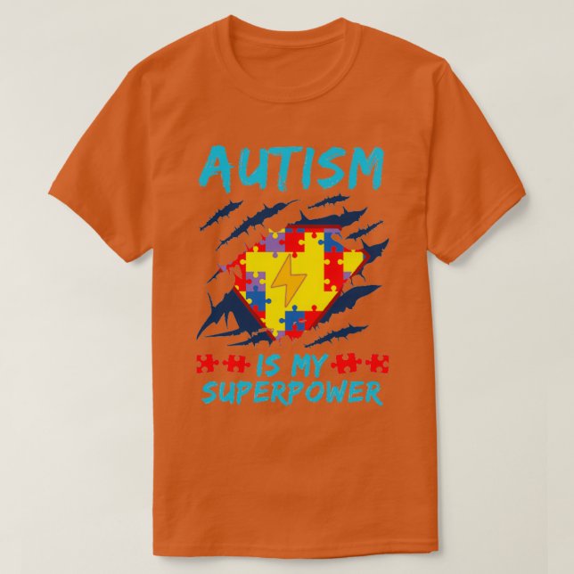 Autism är min supermakts Mugg TTS T Shirt (Design framsida)