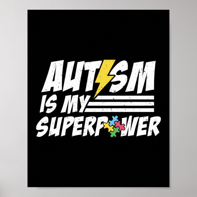 Autism är min supermakts supermakts superhjälte poster (Framsidan)