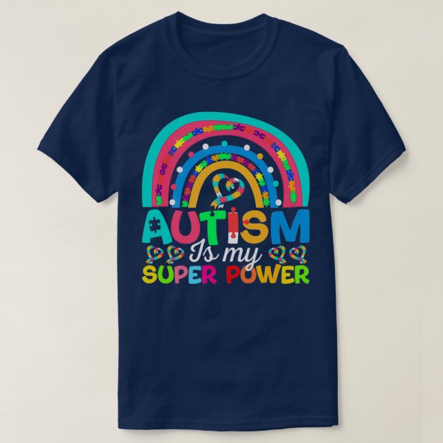 Autism är min Toppen ADHD Puzzle Autism Awaren T Shirt (Design framsida)