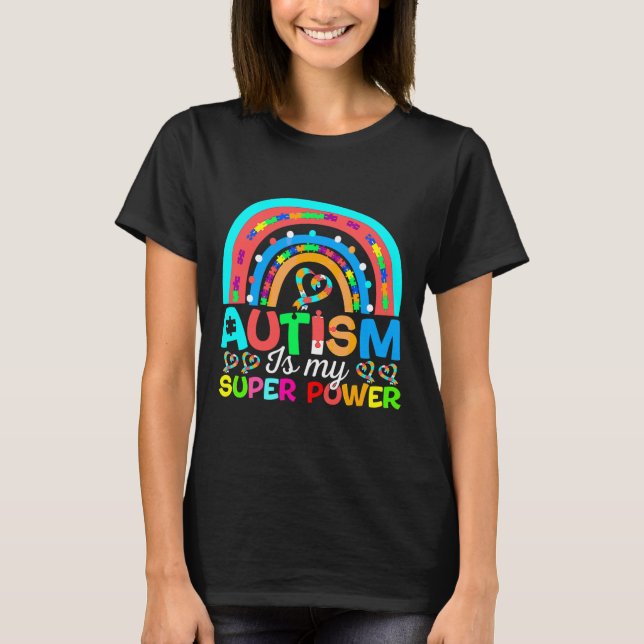 Autism är min Toppen Adhd Puzzle Autism Awaren T Shirt (Framsida)