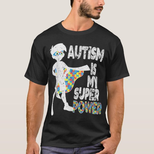 Autism är min Toppen, autism, medvetande om pojken T Shirt (Framsida)