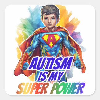Autism är min toppen fyrkantigt klistermärke