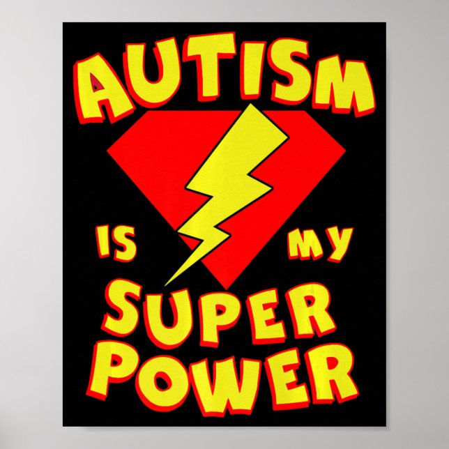 Autism är min Toppen superhjälte Autism Awarenes Poster (Framsidan)