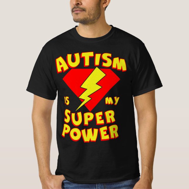 Autism är min Toppen superhjälte Autism Awarenes T Shirt (Framsida)