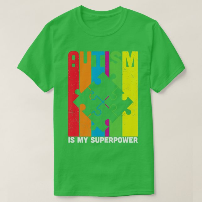 Autism är mitt supermaktpussel Delar T Shirt (Design framsida)