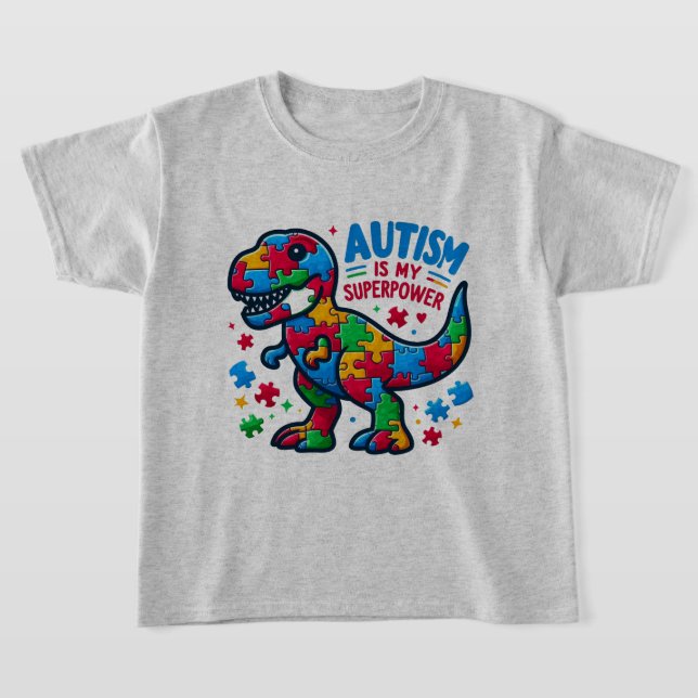 Autism är mitt supermakts barn T-Shirt (Laydown)