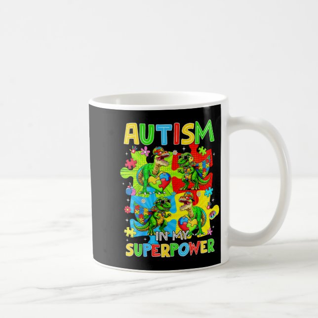 Autism är superkraft dinosaurie t rex autism kaffemugg (Höger)