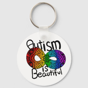 Autism är vackert Infinitetssymbol för regnbåge Nyckelring