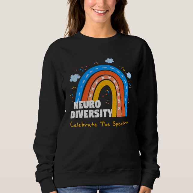 Autism Asd Adhd Bo för stöd till neurodiversitet T Shirt (Framsida)
