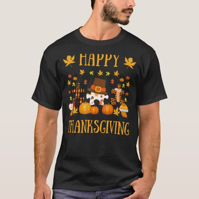 Autism Asd Awareness Puzzle Biet Hösten Lycklig Th T Shirt (Framsida)