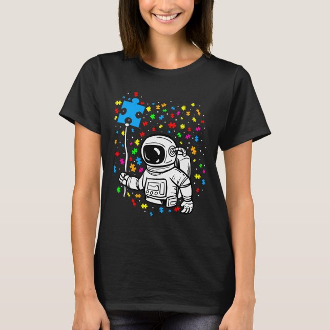 Autism Astronaut Balloon Autism Space Ki T Shirt (Framsida)