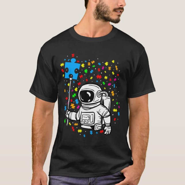Autism Astronaut Balloon Autism Space Ki T Shirt (Framsida)