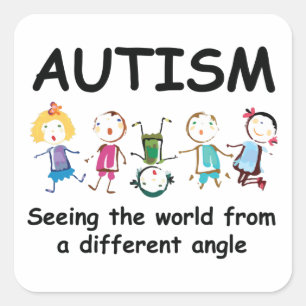Autism..att se världen från en annan vinkel fyrkantigt klistermärke