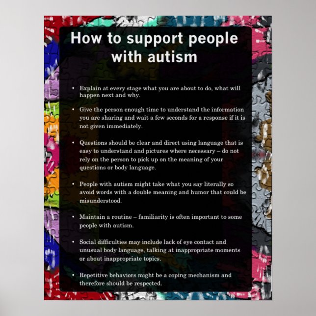 Autism: att stödja vissa med autism poster (Framsidan)