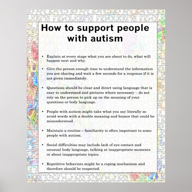 Autism: att stödja vissa med autism poster (Framsidan)