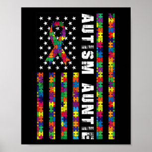 Autism Auntie American Flagga Autism Awareness Gif Poster