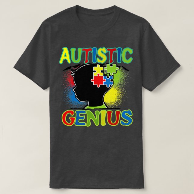 Autism Autism Genius Autism - medvetenhet hos kvin T Shirt (Design framsida)