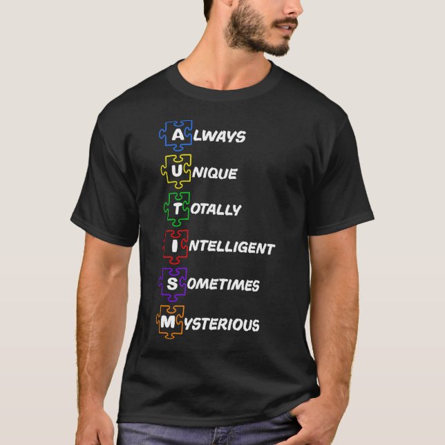 Autism-Autism Medvetenhet Pussel Definition T Shirt (Framsida)