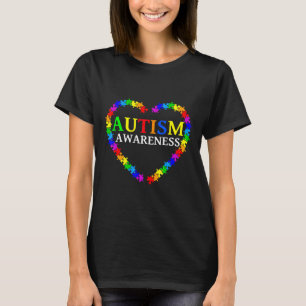 Autism-Autism Medvetenhet s Män Barn Autism Hjärta T Shirt