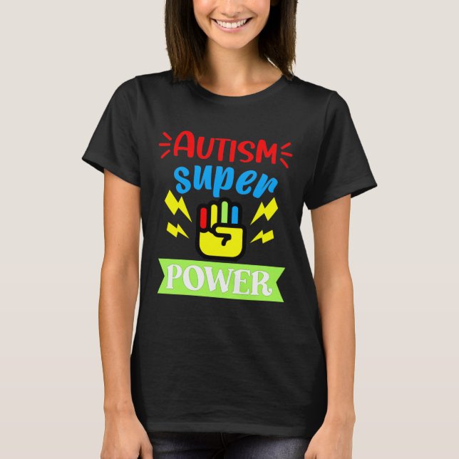 Autism Autism Toppen Power T Shirt (Framsida)