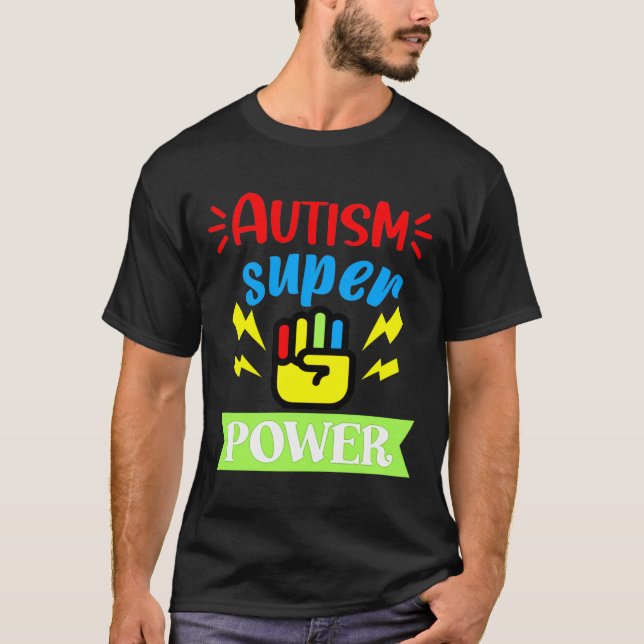 Autism Autism Toppen Power T Shirt (Framsida)