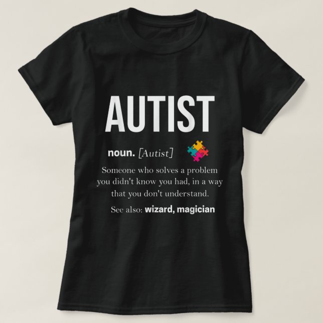 Autism Autistic Asperger Syndrom Aspie Puzzle Auti T Shirt (Design framsida)