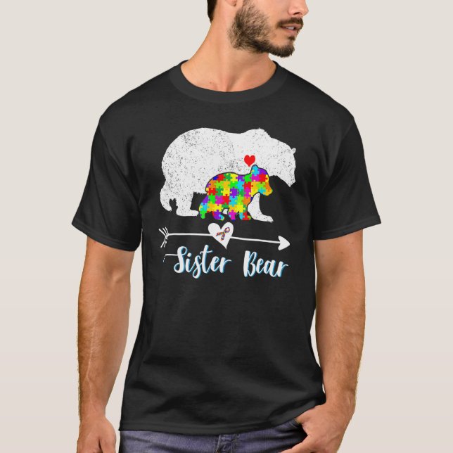 Autism Awarene för stöd för systerförband Autistic T Shirt (Framsida)