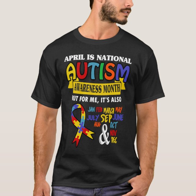 Autism Awarenes är den nationella Autism Awarenes T Shirt (Framsida)