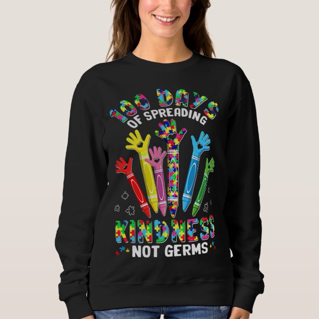 Autism Awareness 100 Days of Spreading Kindness nr T Shirt (Framsida)