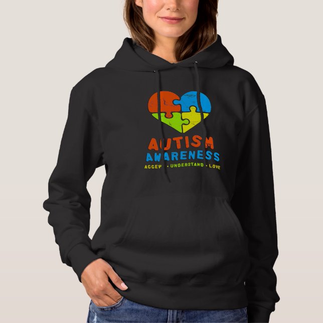 Autism Awareness 2017 Accept Understand Kärlek Aut T Shirt (Framsida)