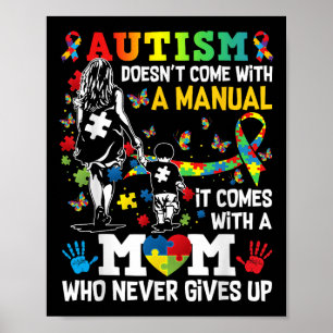 Autism Awareness 2024 Doesnt Kom with a Manual Au Poster