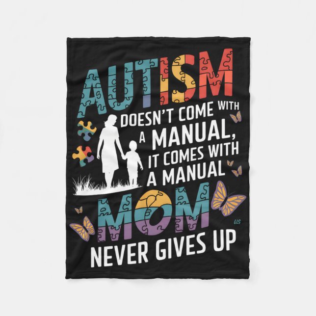 Autism Awareness 2025 är inte Kom med handbok A Fleecefilt (Framsidan)