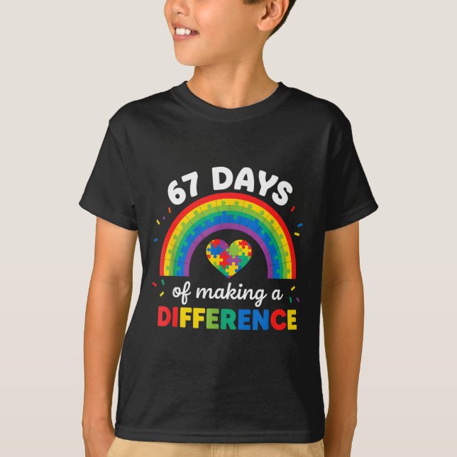 Autism Awareness 67 Days Of Making A Difference 6  T Shirt (Framsida)