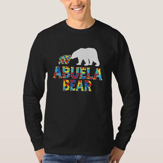 Autism Awareness Abuela Bear Puzzle Support Autist T Shirt (Framsida)