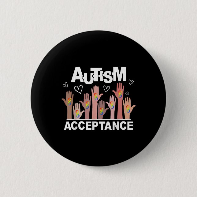 Autism Awareness Accepance Bära Red i stället Mana Knapp (Framsida)