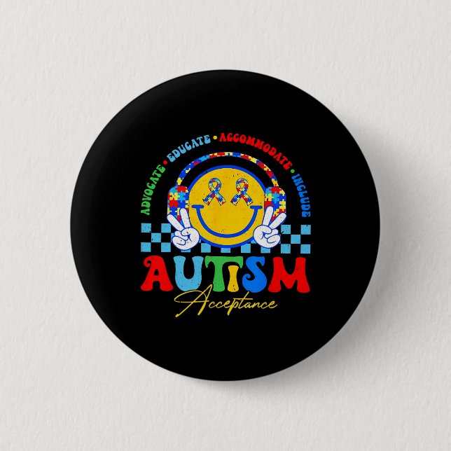Autism Awareness Accepance Speciell Education Teac Knapp (Framsida)